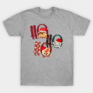 HO HO HO CUTE CAT AND DOGS T-Shirt